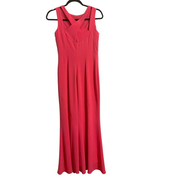 *LAUREN RALPH LAUREN Gown Sleeveless Keyhole Neckline Back Cutouts Maxi Dress 2 - Picture 2 of 14